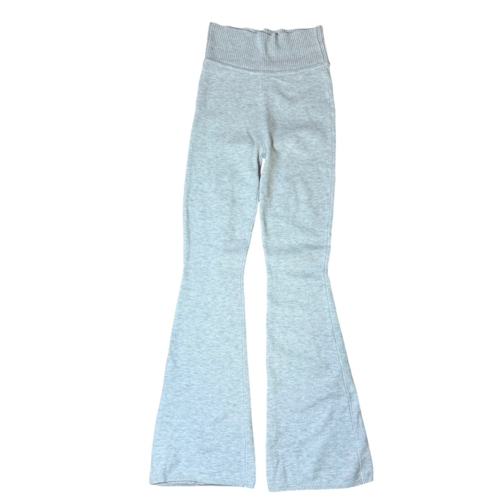 Hollister Women's Gray Gilly Hicks knit Foldover Waist Flare Pants- Size XXS - Picture 2 of 7
